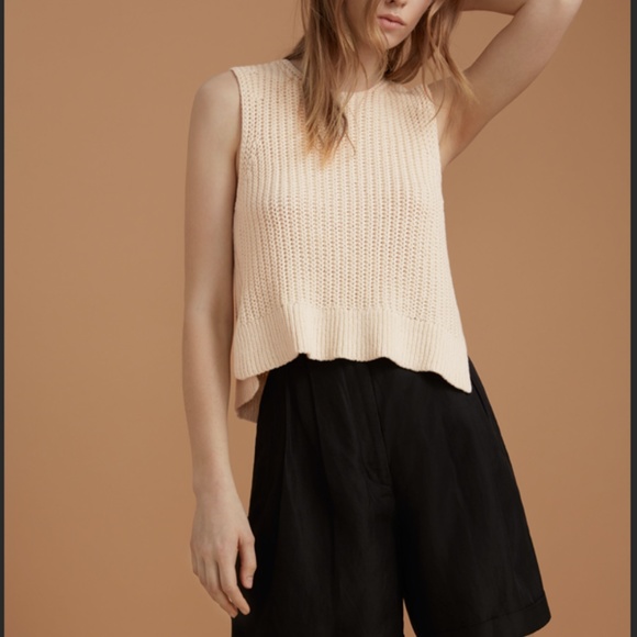 Aritzia Le Fou Garion Knit Tank Top in Cream - Picture 2 of 5